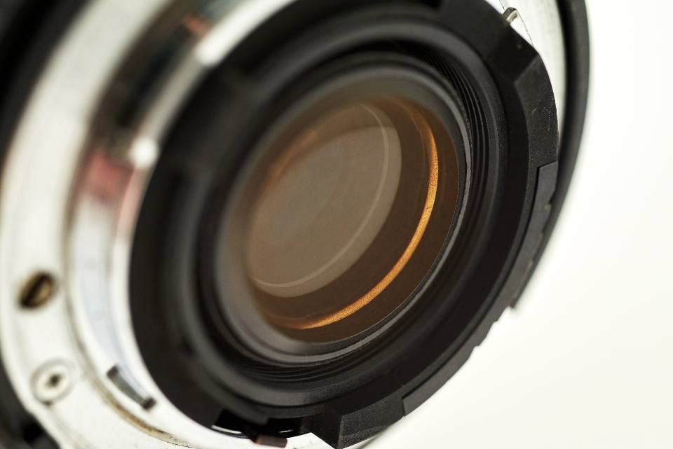 A close-up of a camera lens